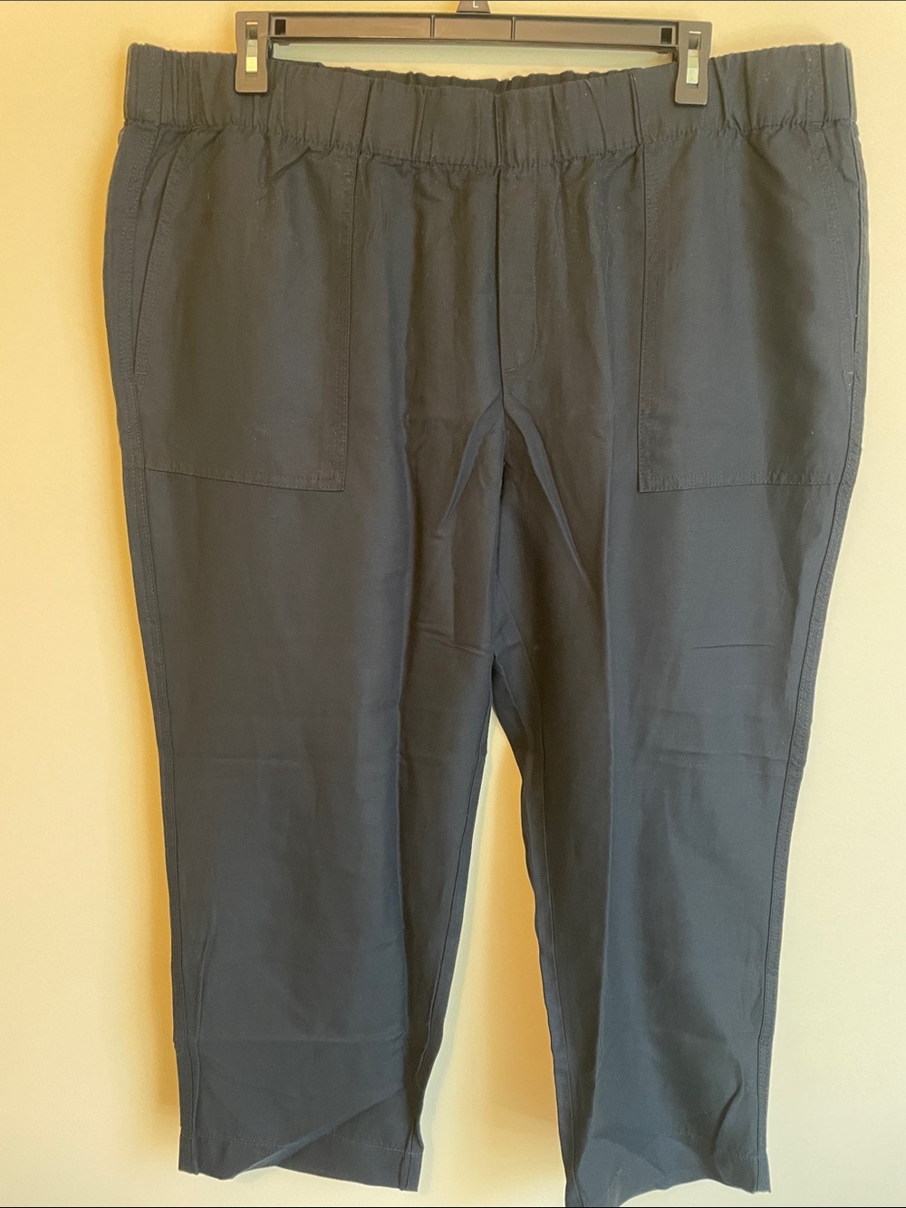 Banana Republic Black Cropped Elastic-Waist Pants